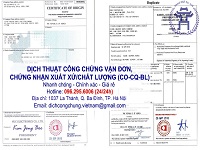 CO CQ GIẤY CHỨNG NHẬN CẦN THIẾT