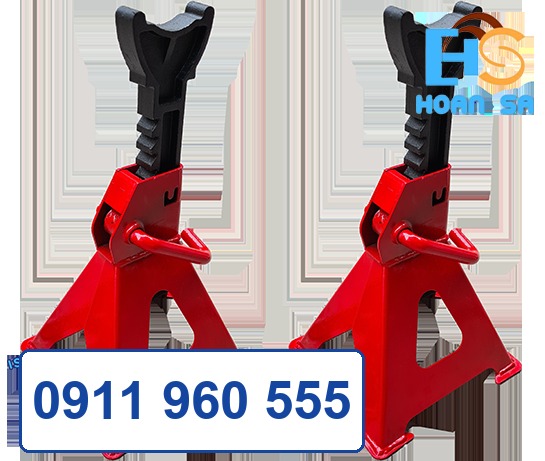 Cặp mễ kê ô tô 3 tấn chân chữ A màu đỏ đầu đỡ màu đen